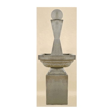 Mod I Outdoor Cast Stone Garden Fountain Tall With Ball Fountain Tuscan